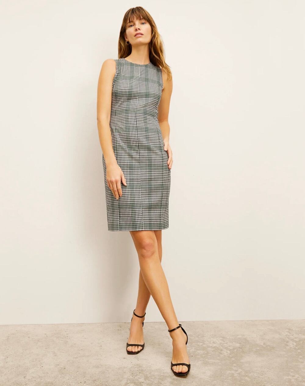 M.M. Lafleur CHECK PLAID SHARKSKIN Constance Dress